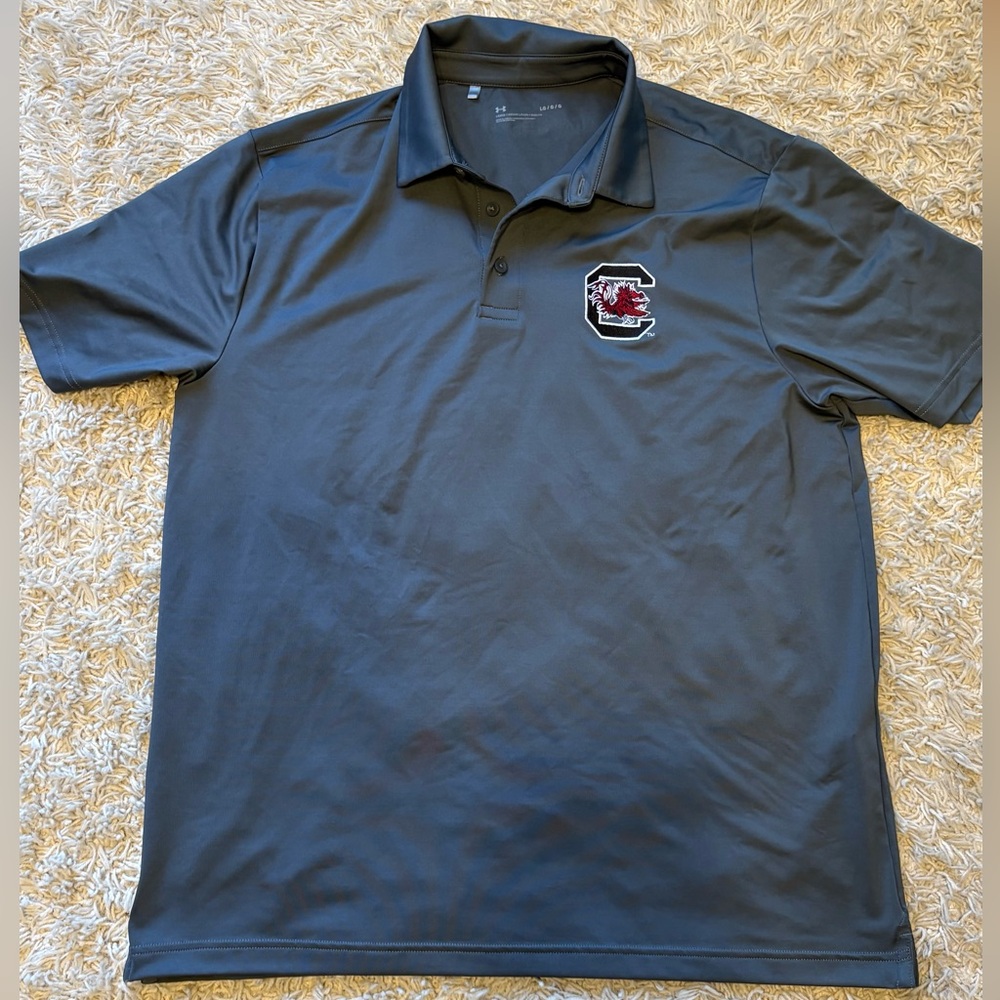 Under Armour University of South Carolina Gamecocks Dark Gray Polo Shirt with